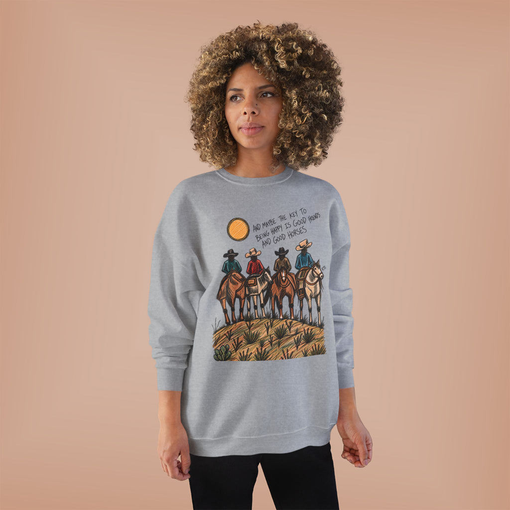 Good friends and good horses crewneck