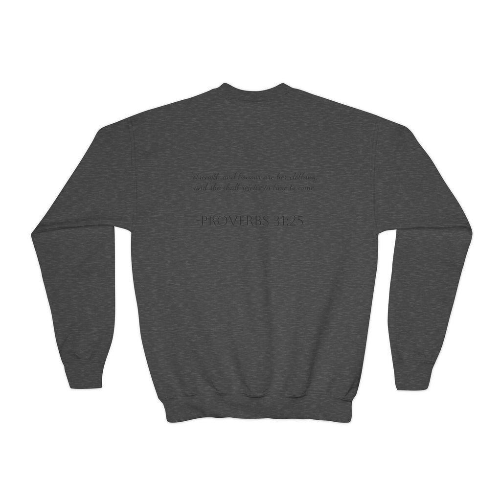 Youth Crewneck Sweatshirt cowgirl bible verse