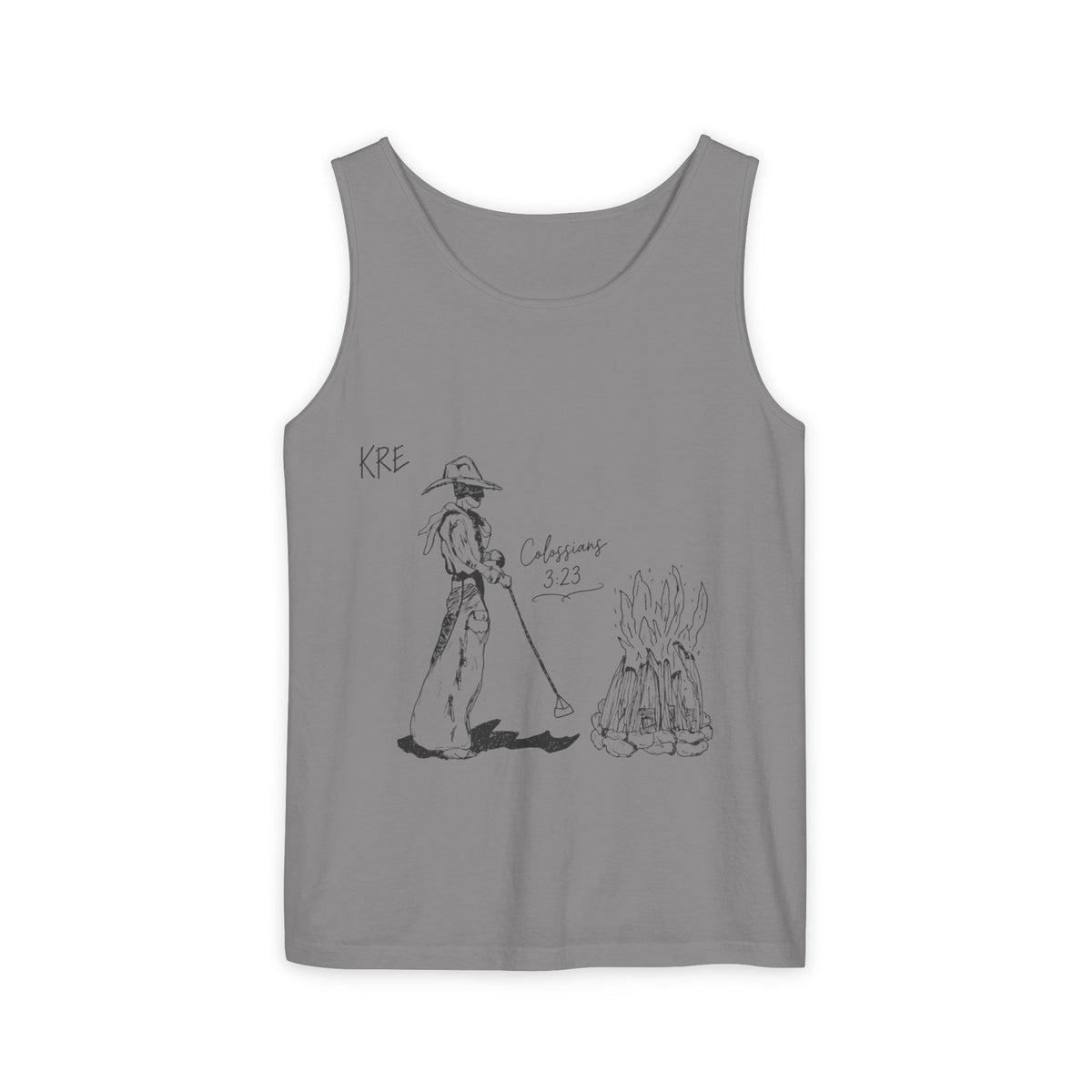 Cowboy bible verse Unisex Garment-Dyed Tank Top