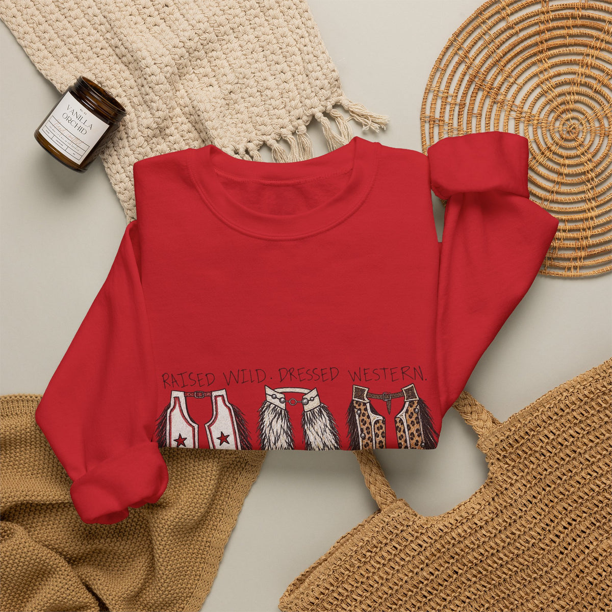 Raised wild dressed western Unisex Heavy Blend™ Crewneck Sweatshirt