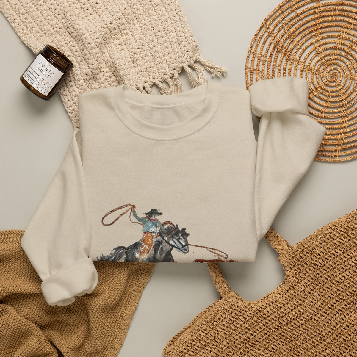 Roper Crewneck Sweatshirt watercolor by Paula Emry-burtt