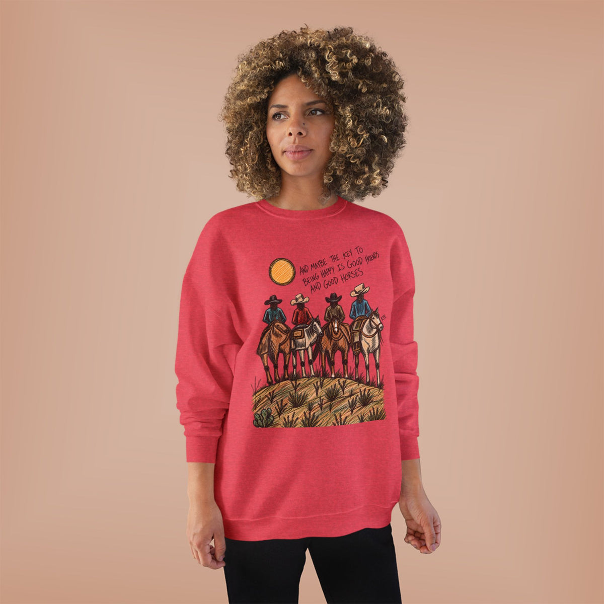 Good friends and good horses crewneck