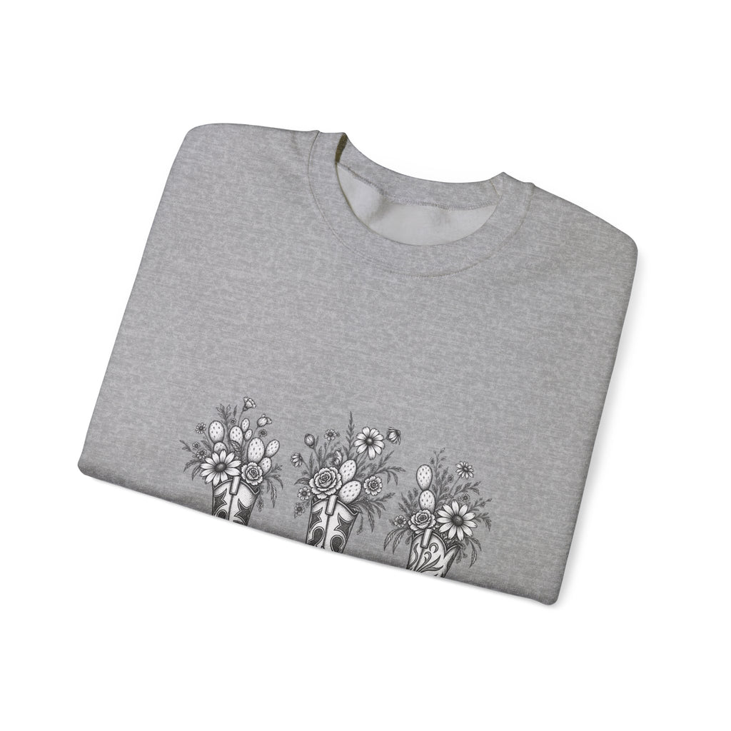 Wild boots & wild flowers Crewneck Sweatshirt
