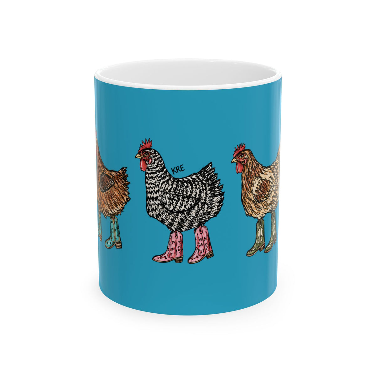 Cowboy chicken mug