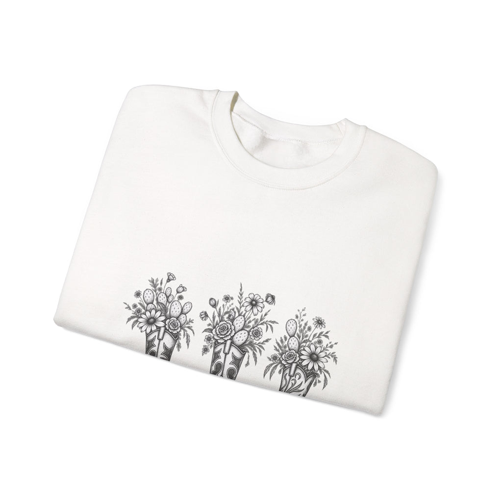 Wild boots & wild flowers Crewneck Sweatshirt