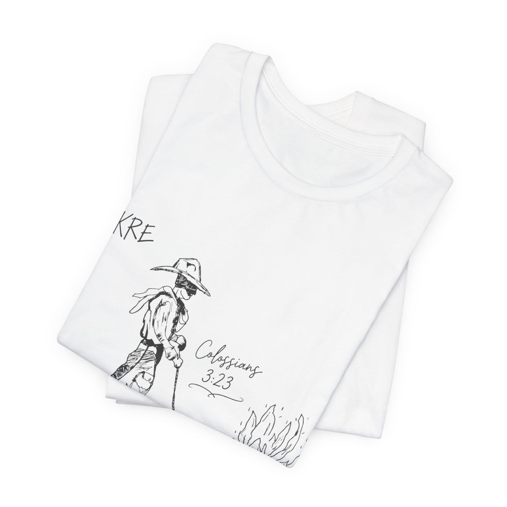 Cowboy bible verse Unisex Jersey Short Sleeve Tee