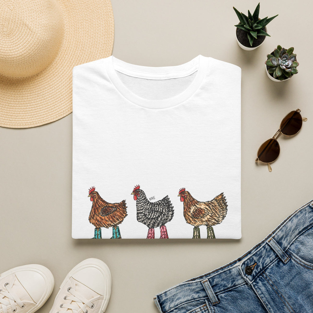 Cowboy chickens T-shirt