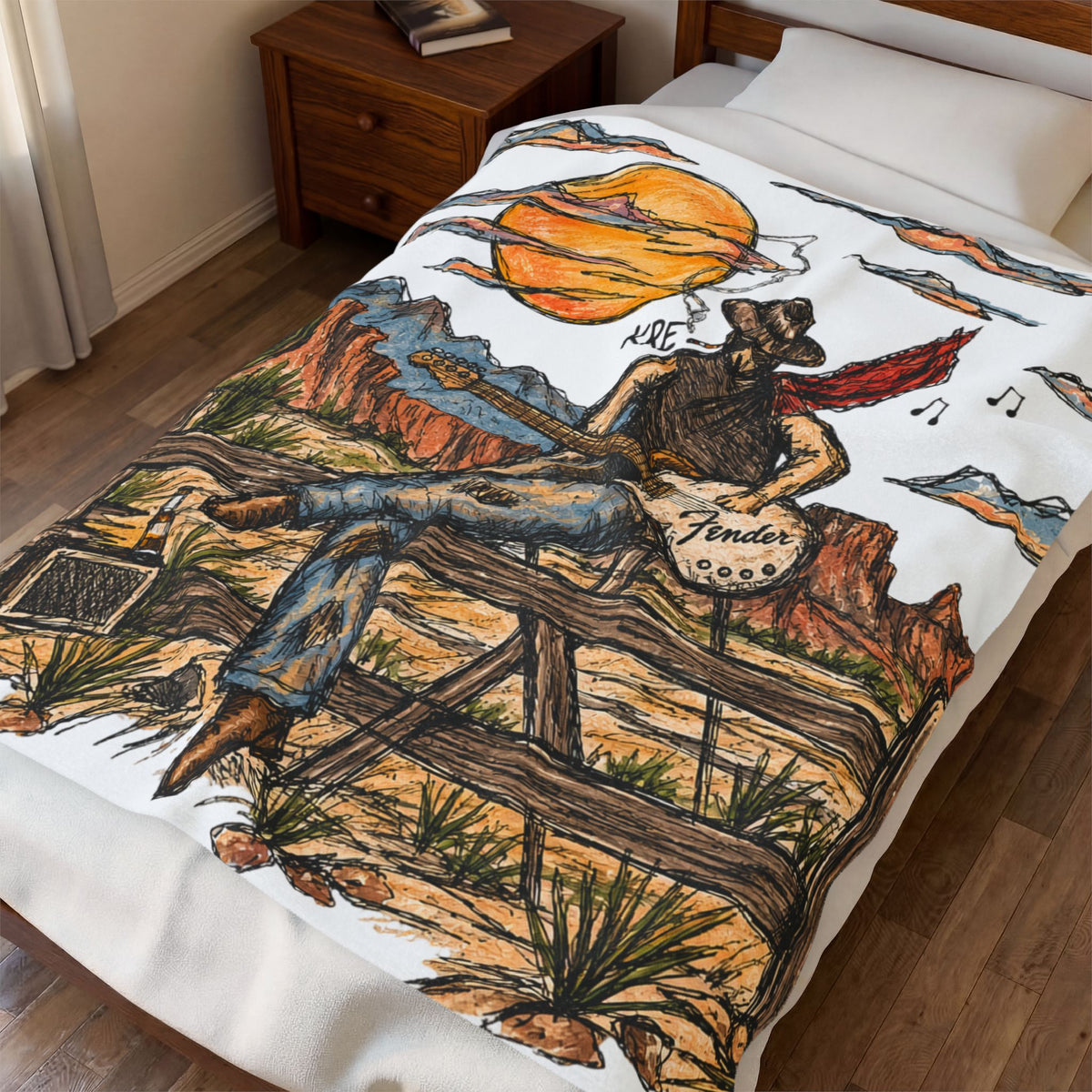 Cowboy serenade plush blanket