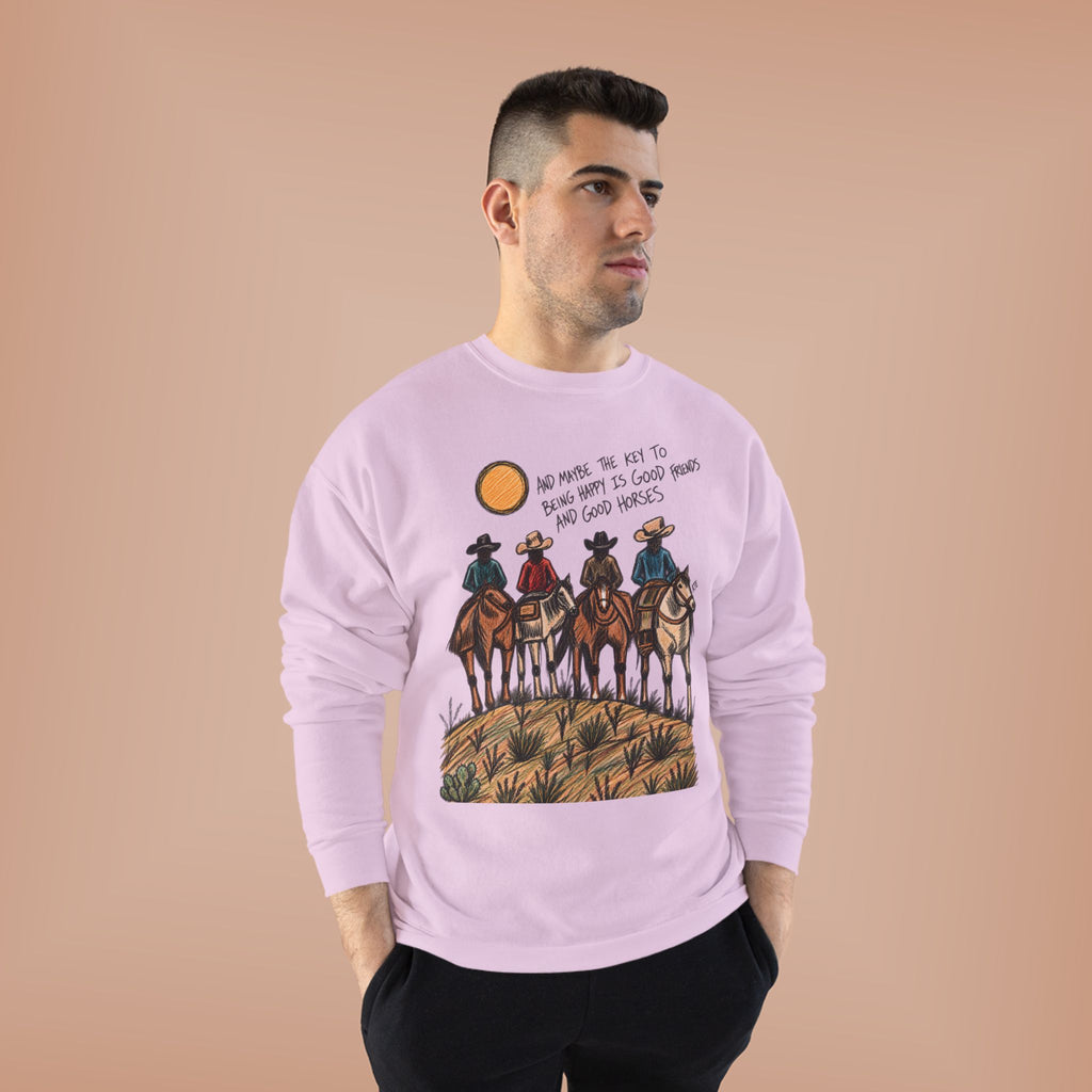 Good friends and good horses crewneck