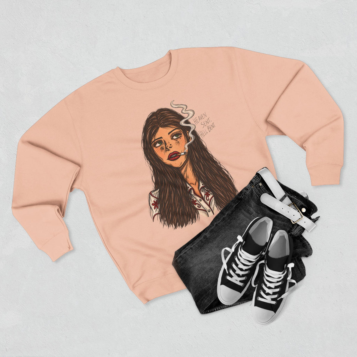 Heaven sent. Hell bound. Crewneck
