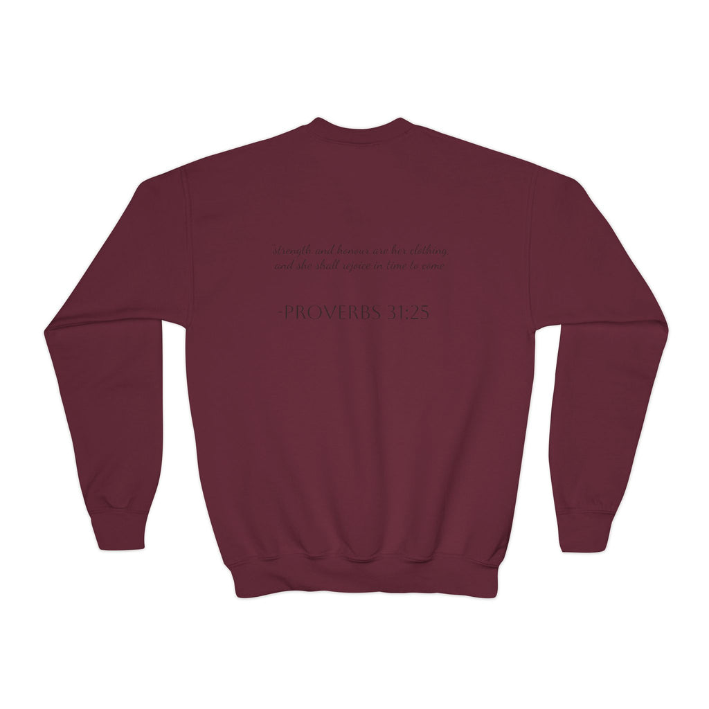 Youth Crewneck Sweatshirt cowgirl bible verse