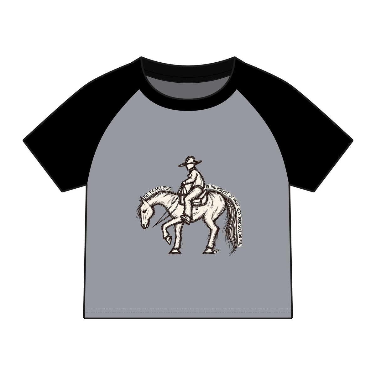 Be fearless raglan baby tee