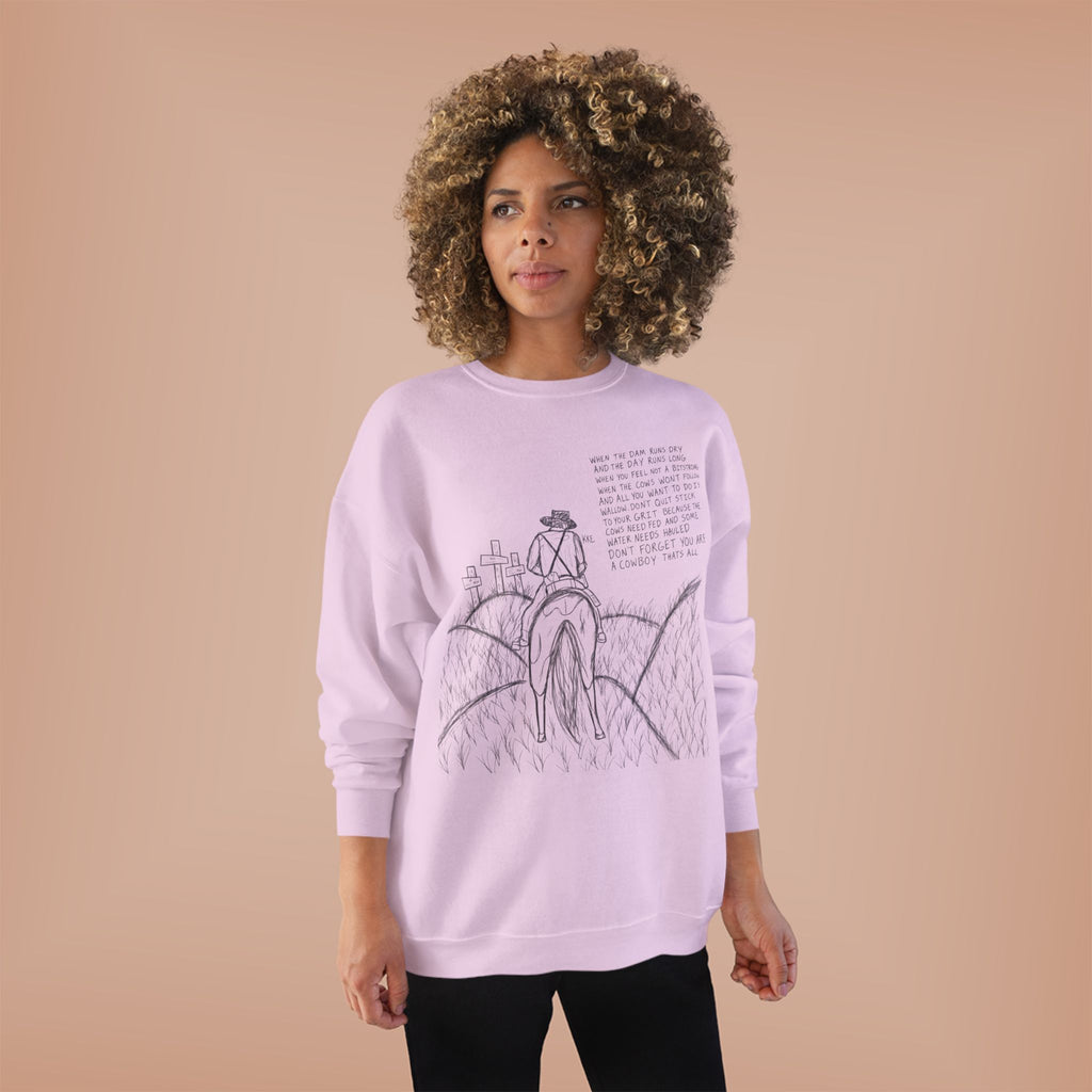 Cowboy that’s all poem crewneck
