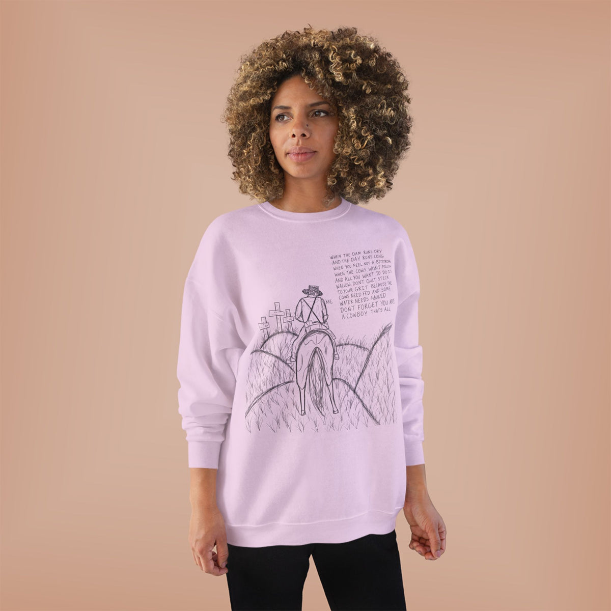 Cowboy that’s all poem crewneck