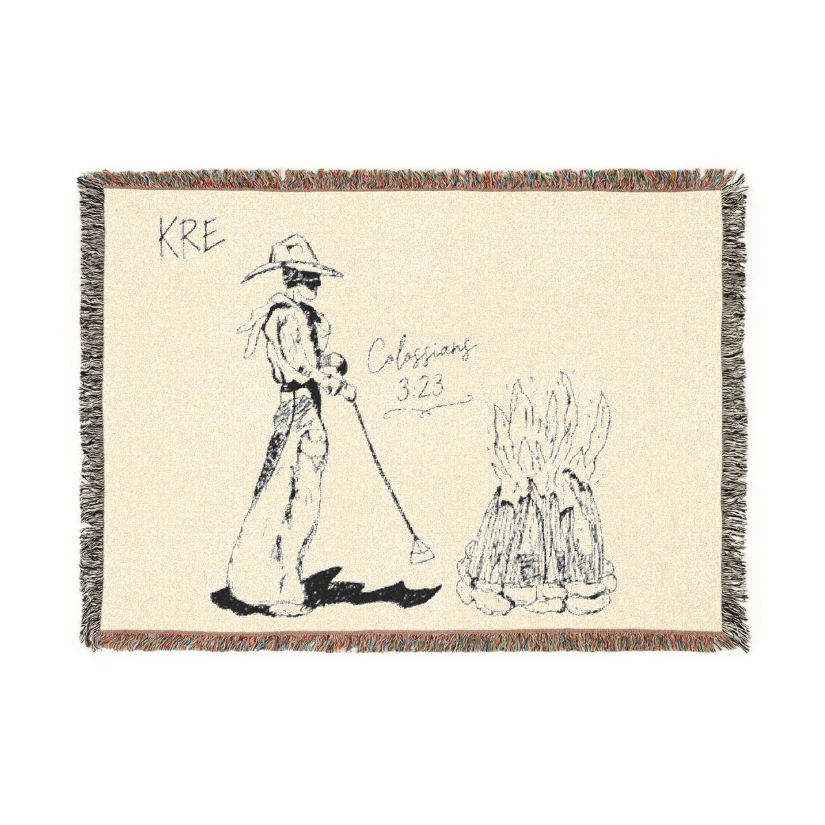 Cowboy bible verse Woven Blanket