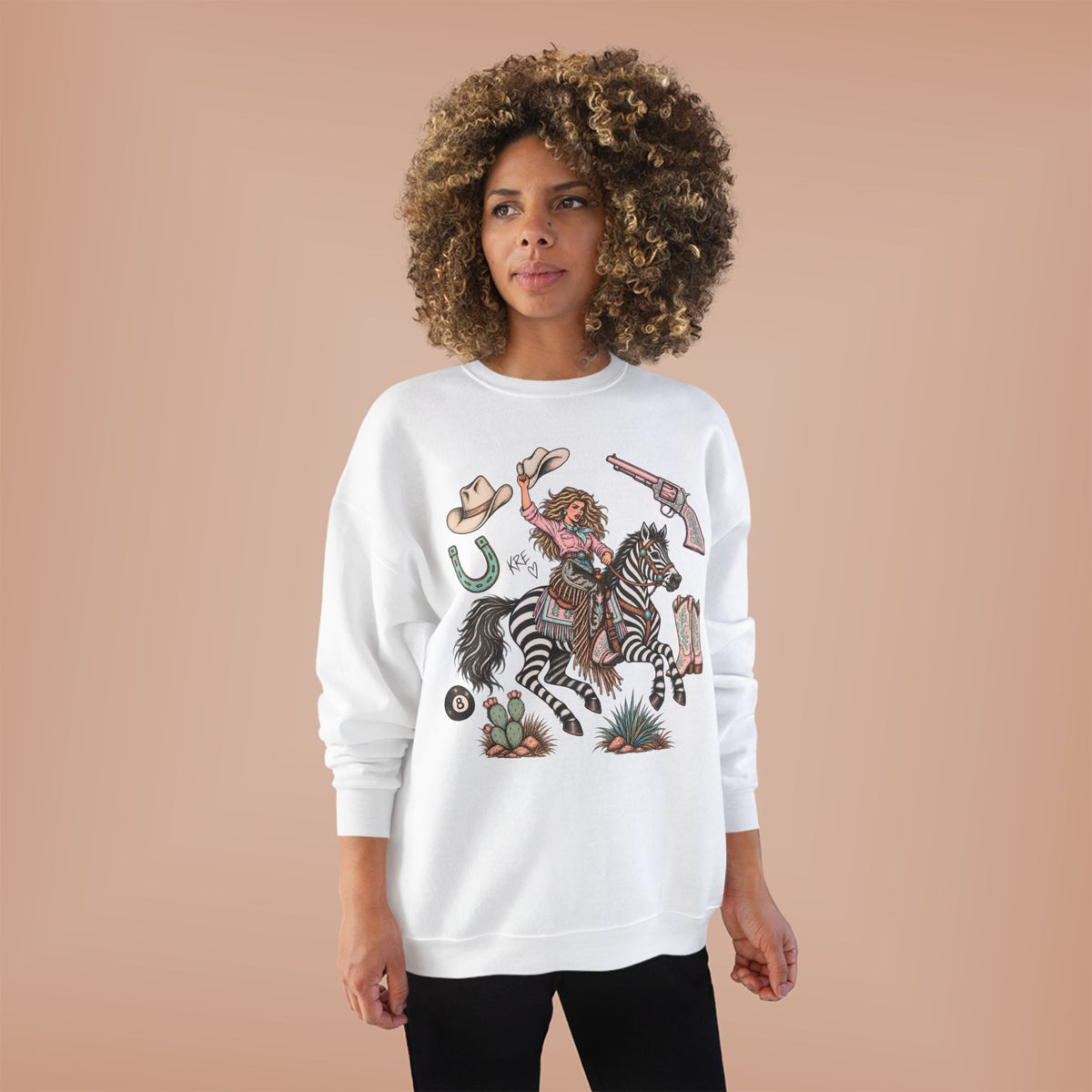Zebra girl crewneck