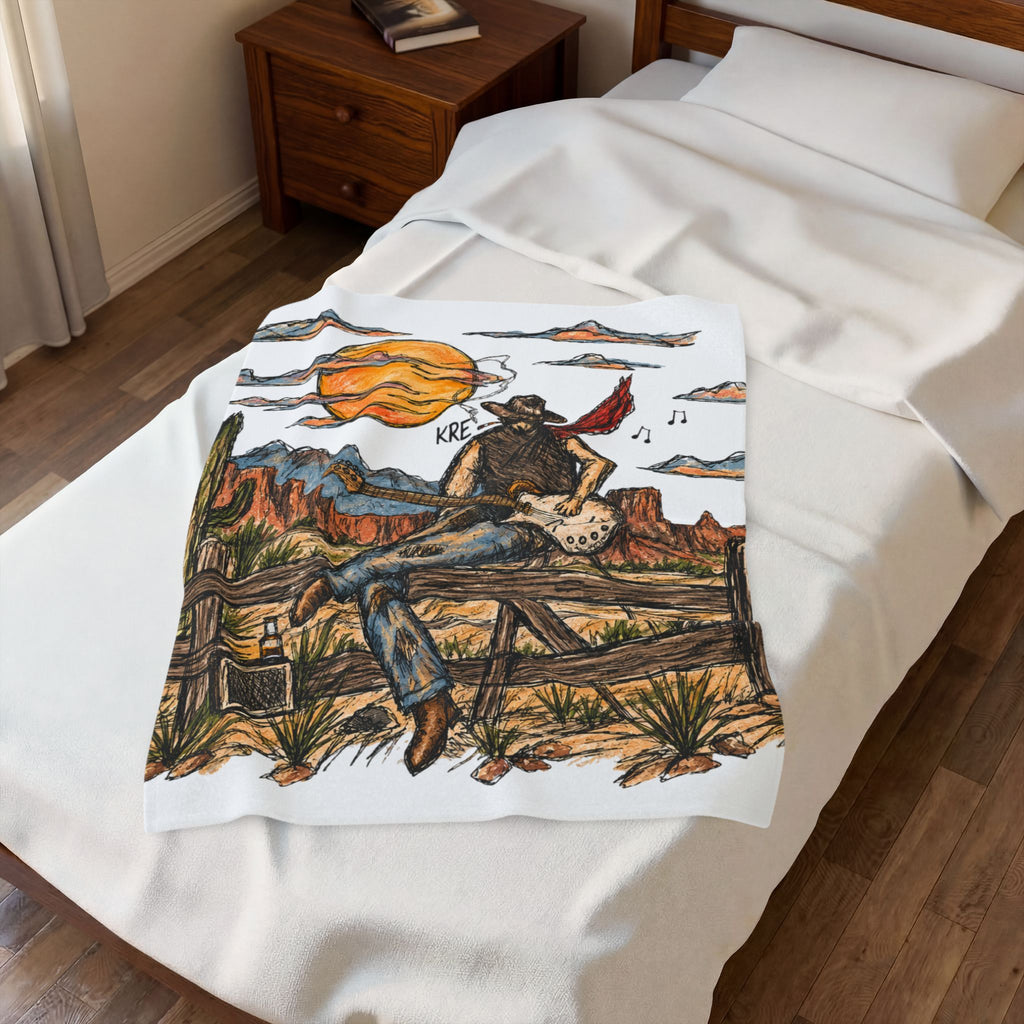 Cowboy serenade plush blanket