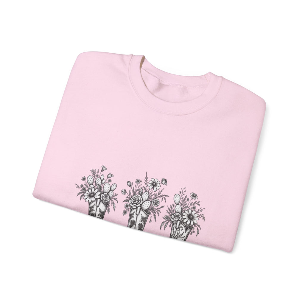 Wild boots & wild flowers Crewneck Sweatshirt