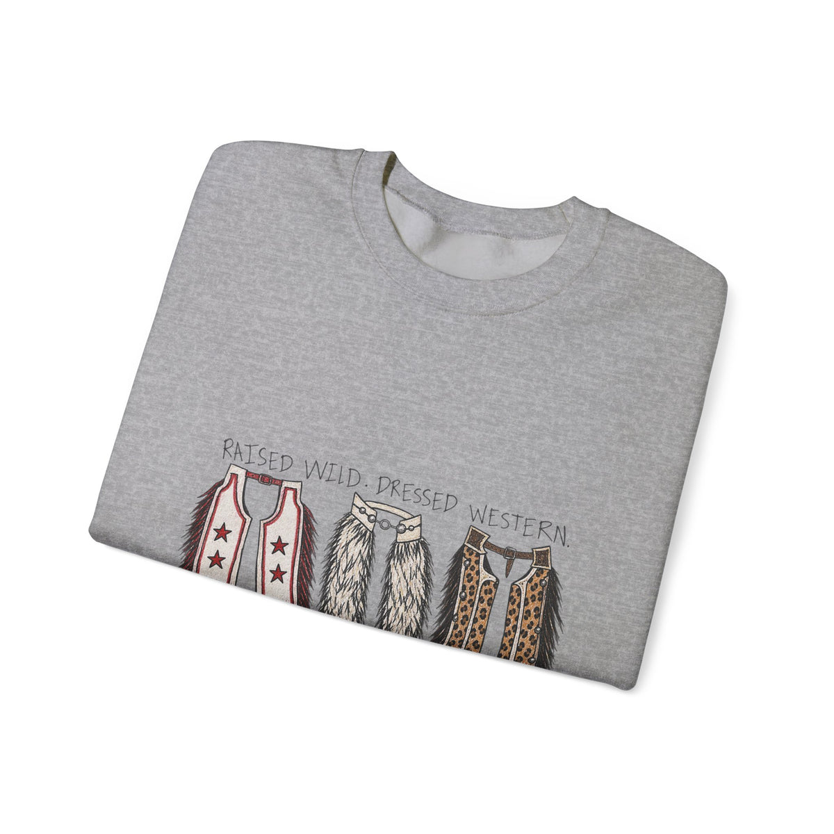 Raised wild dressed western Unisex Heavy Blend™ Crewneck Sweatshirt