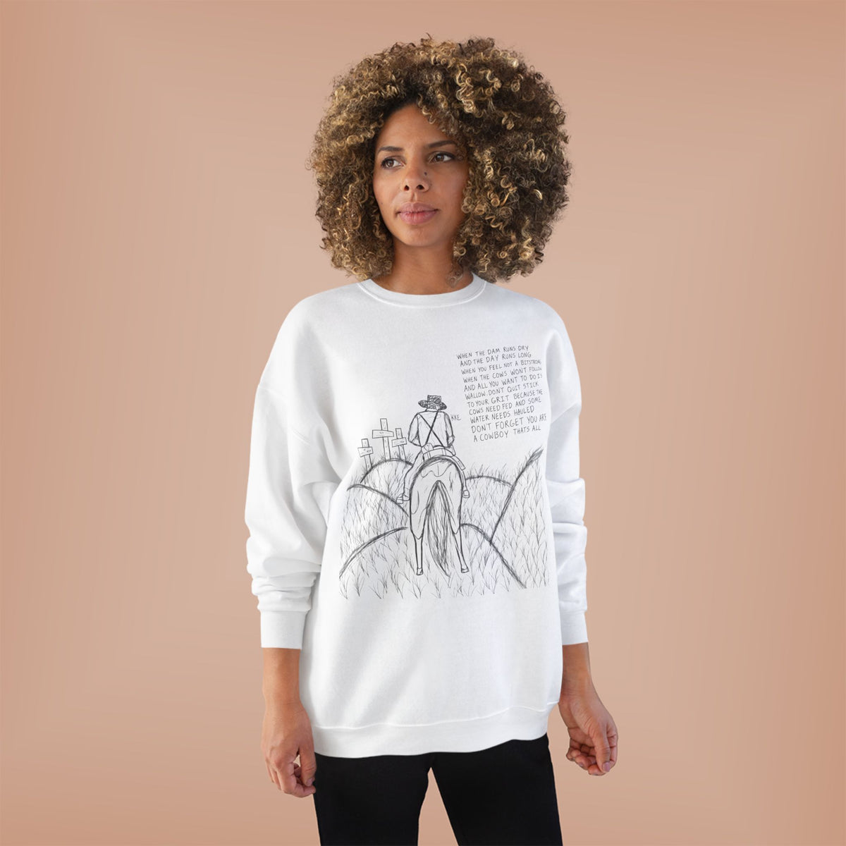 Cowboy that’s all poem crewneck