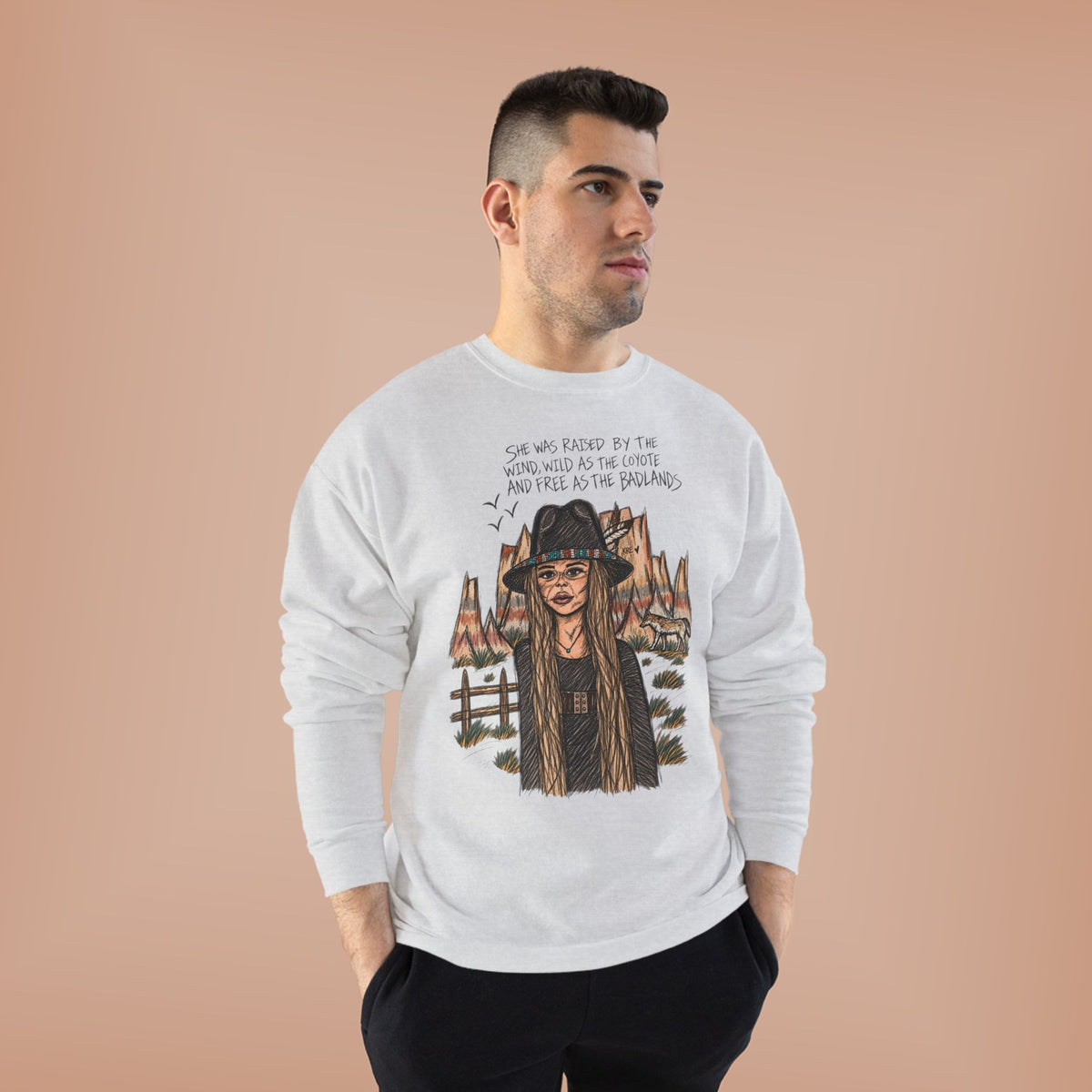She was as free as the badlands crewneck
