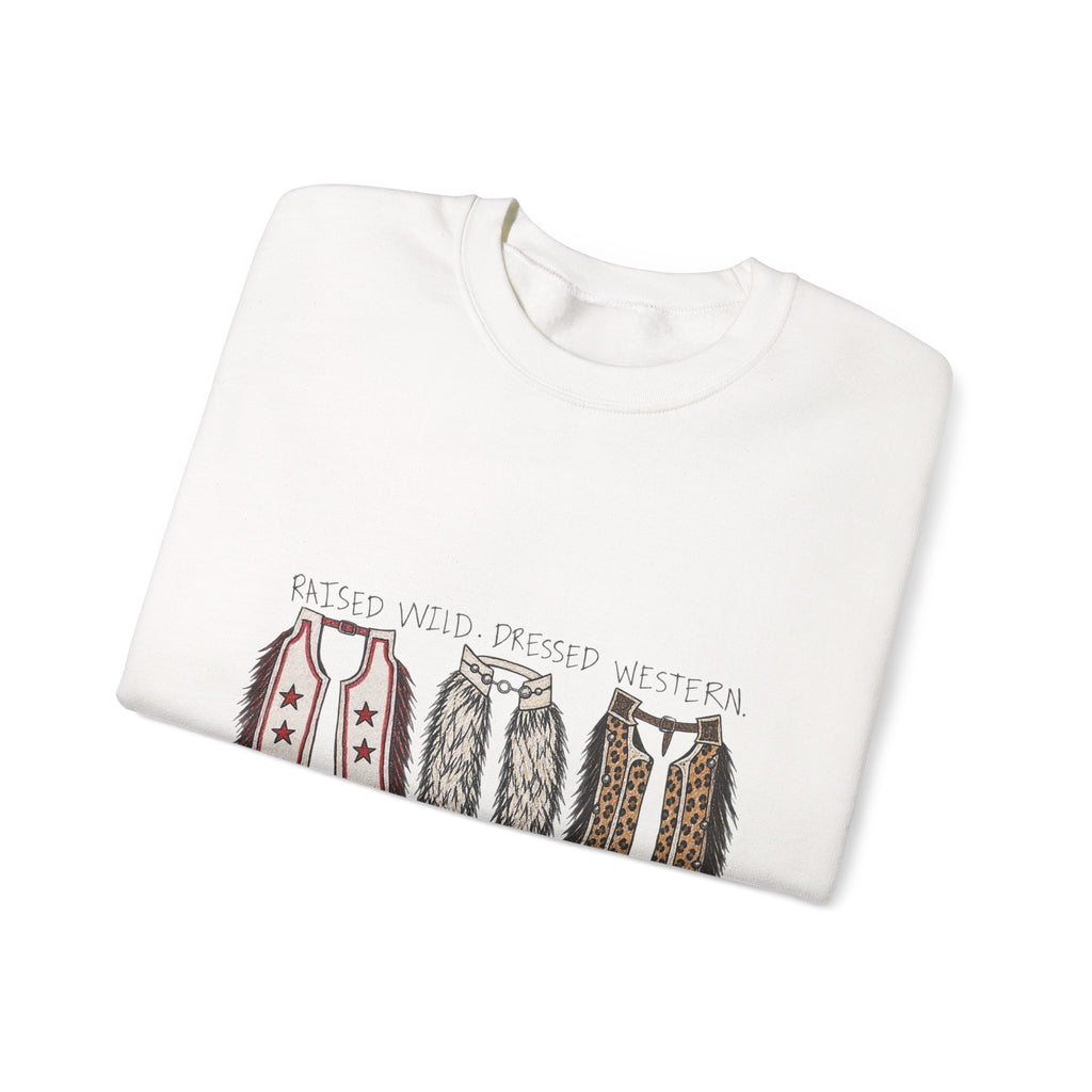 Raised wild dressed western Unisex Heavy Blend™ Crewneck Sweatshirt