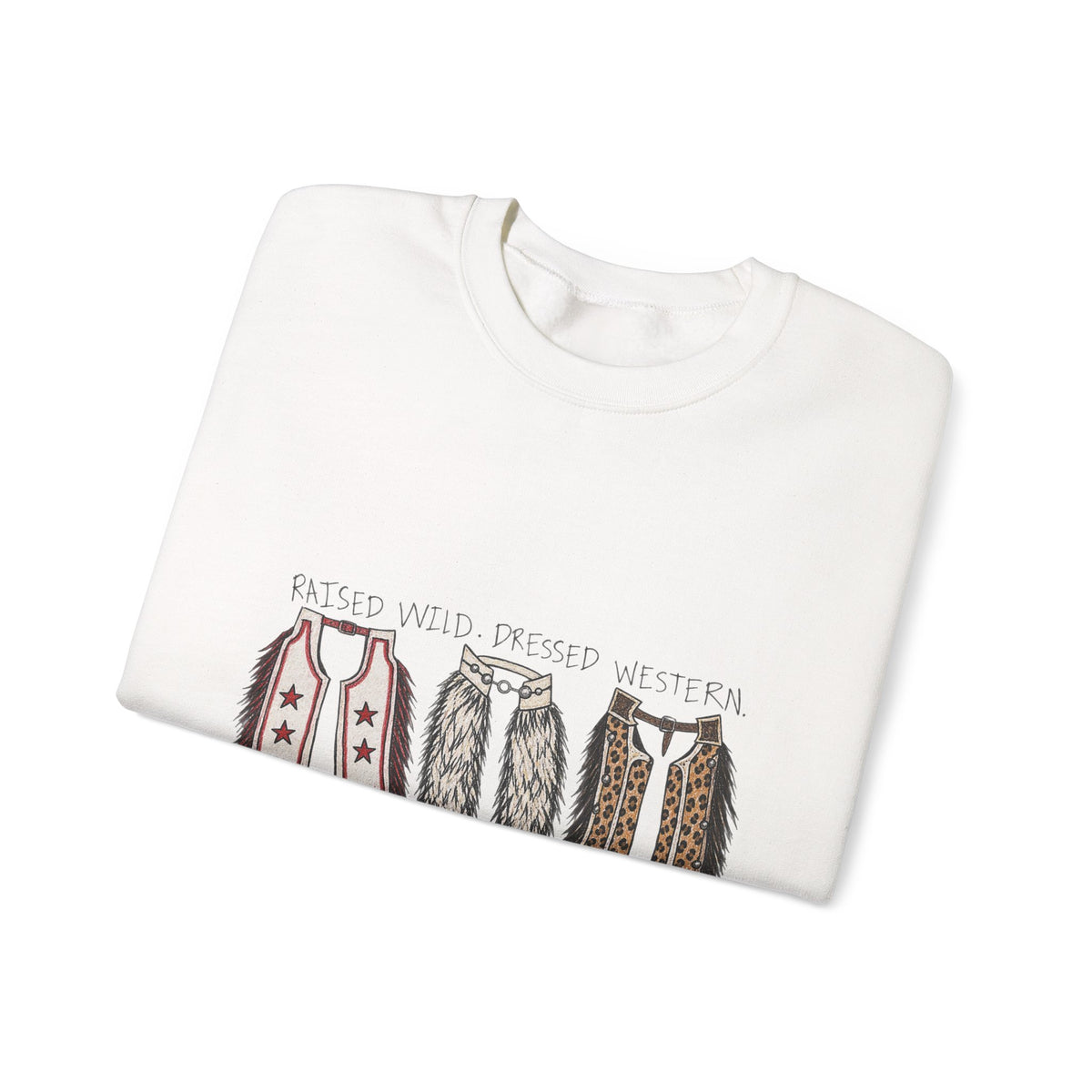 Raised wild dressed western Unisex Heavy Blend™ Crewneck Sweatshirt