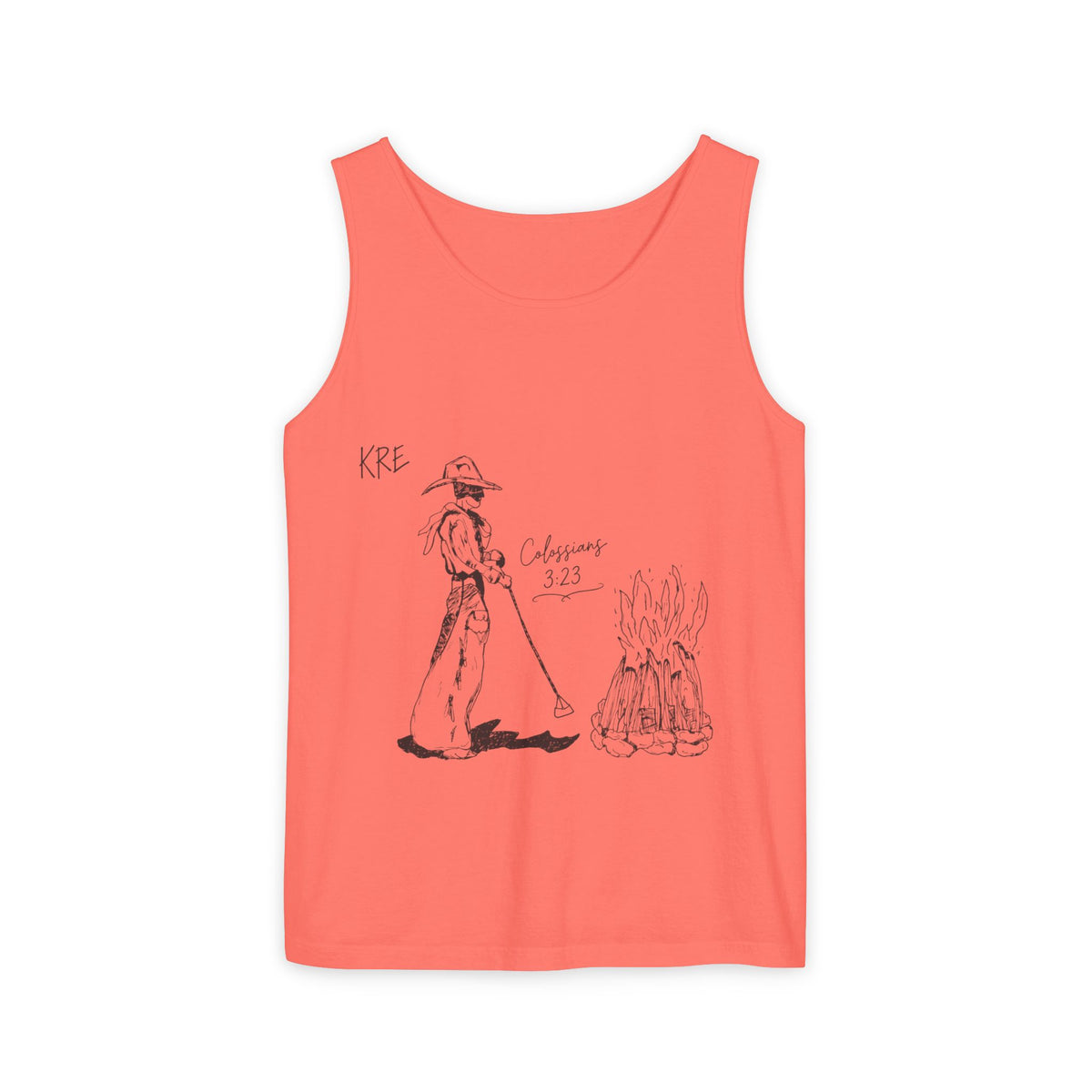 Cowboy bible verse Unisex Garment-Dyed Tank Top