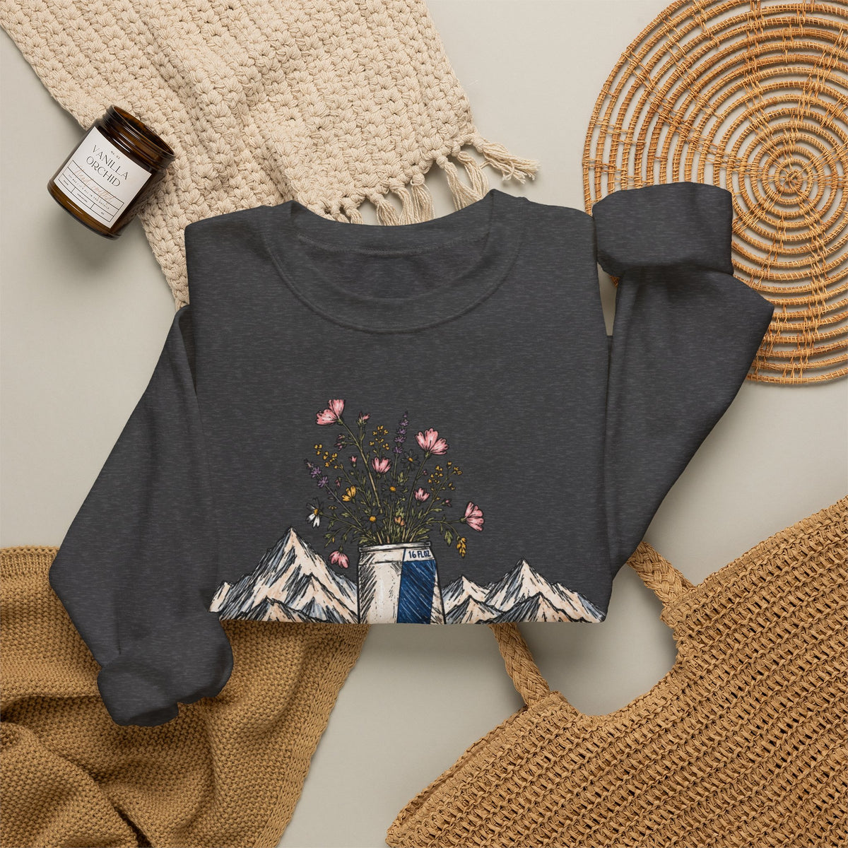 Wild flowers and wild drinks crewneck