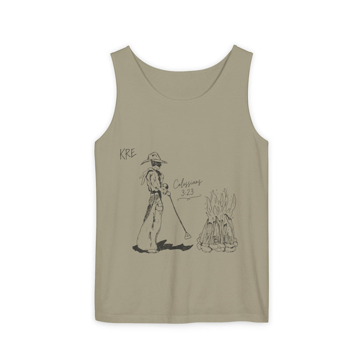 Cowboy bible verse Unisex Garment-Dyed Tank Top