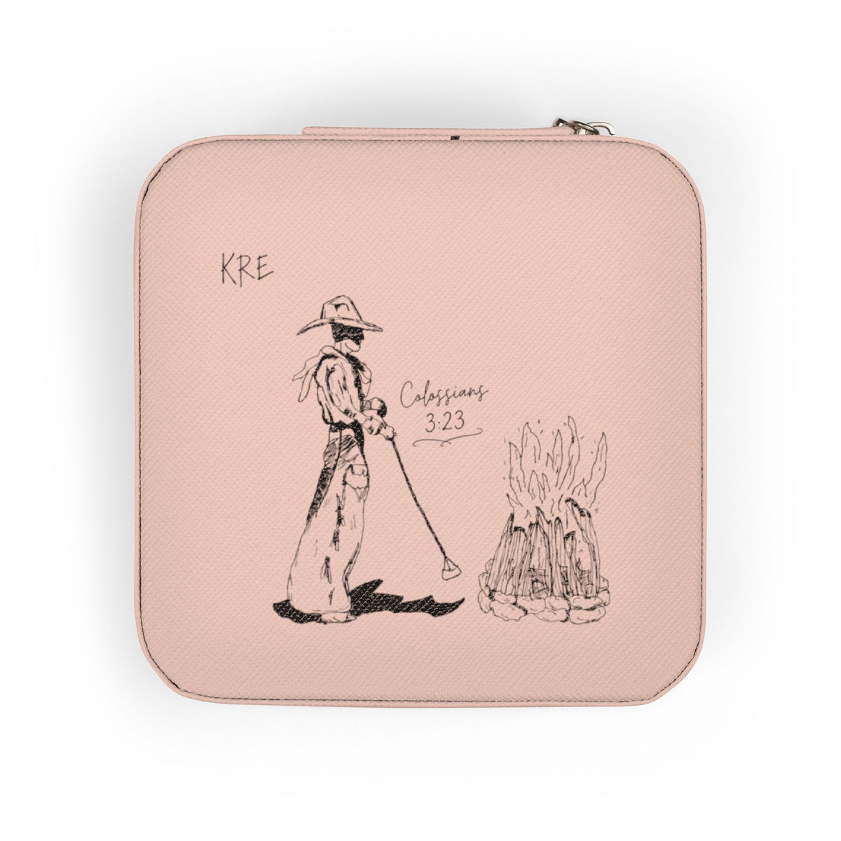Cowboy Bible verse jewelry travel case