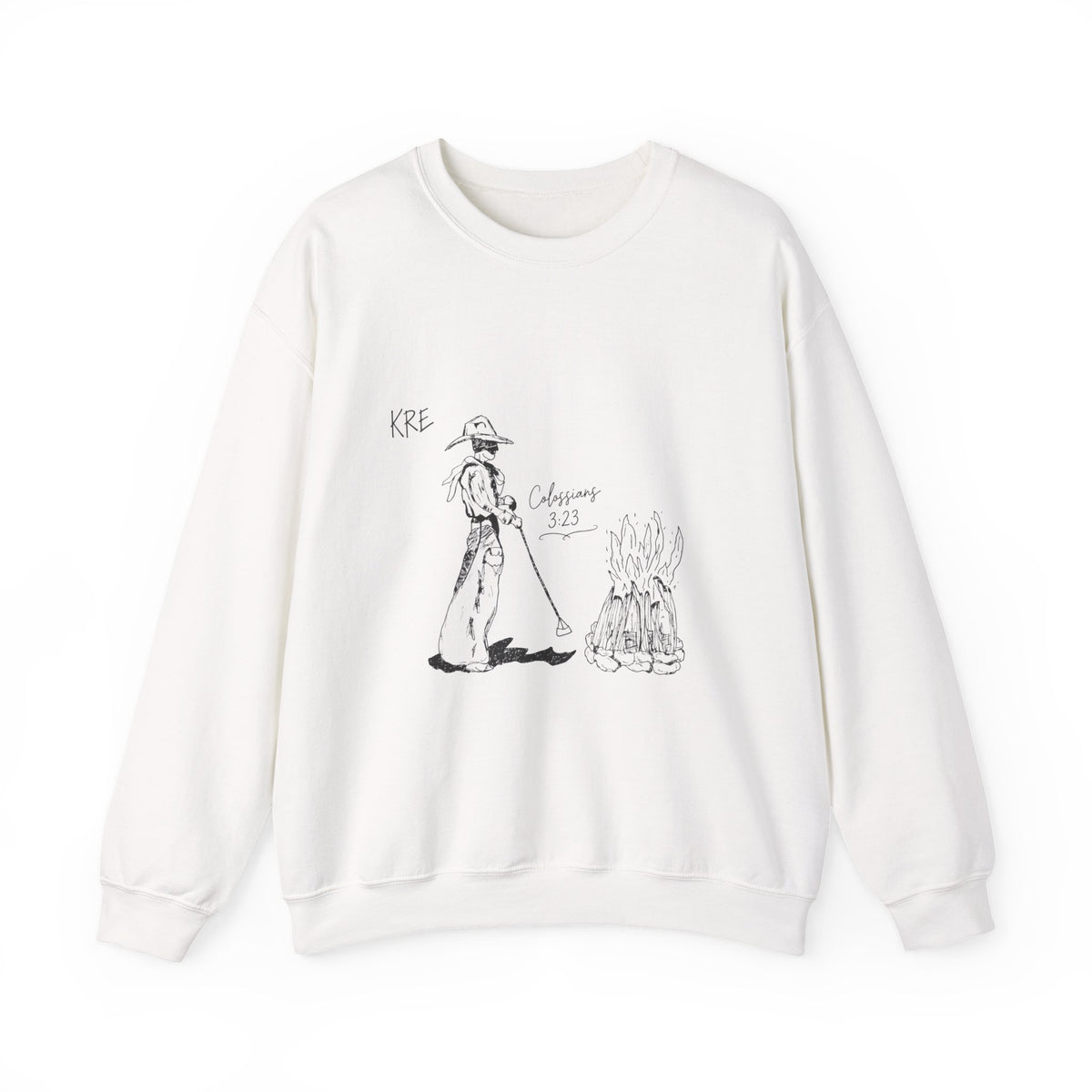 Cowboy bible verse Unisex Heavy Blend™ Crewneck Sweatshirt