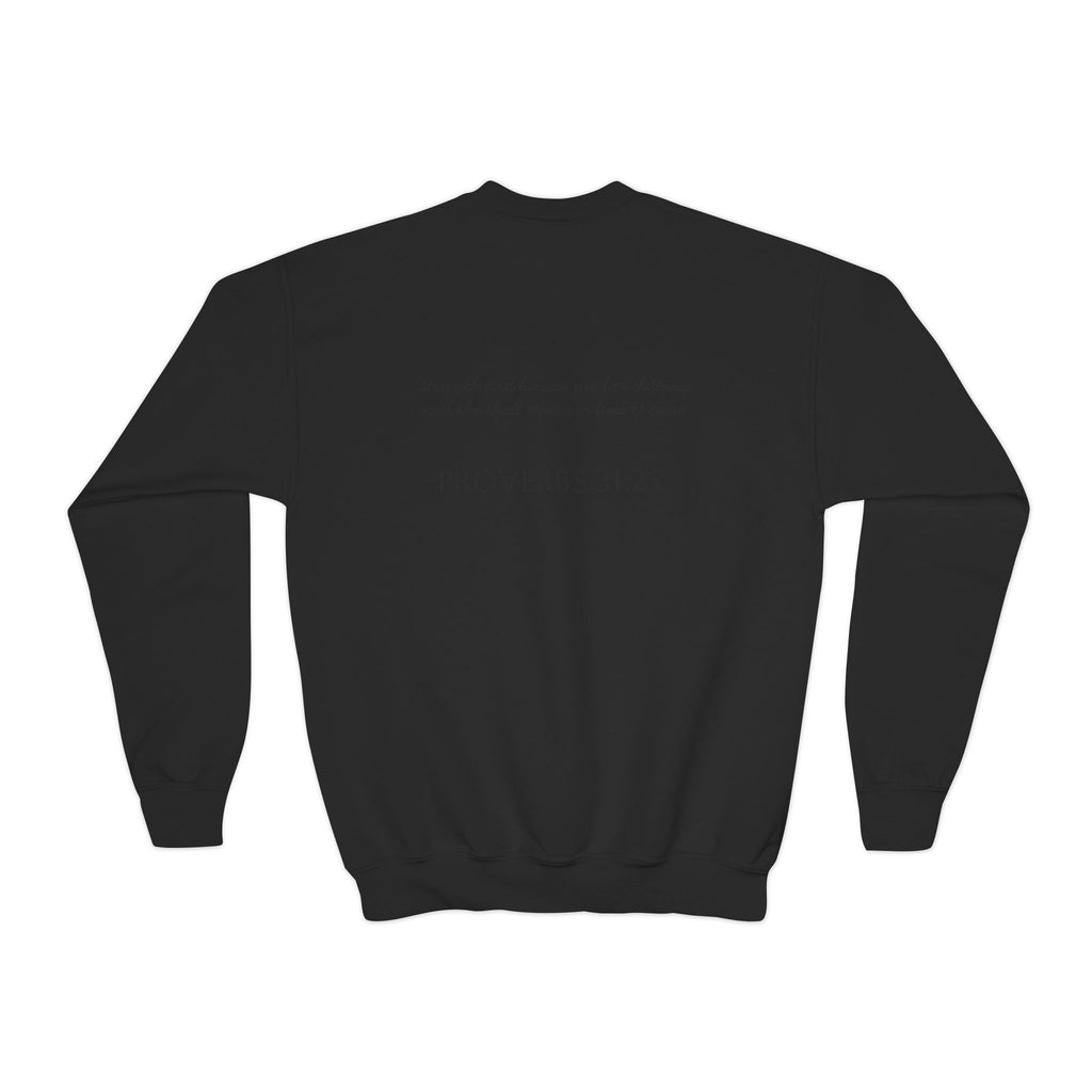 Youth Crewneck Sweatshirt cowgirl bible verse