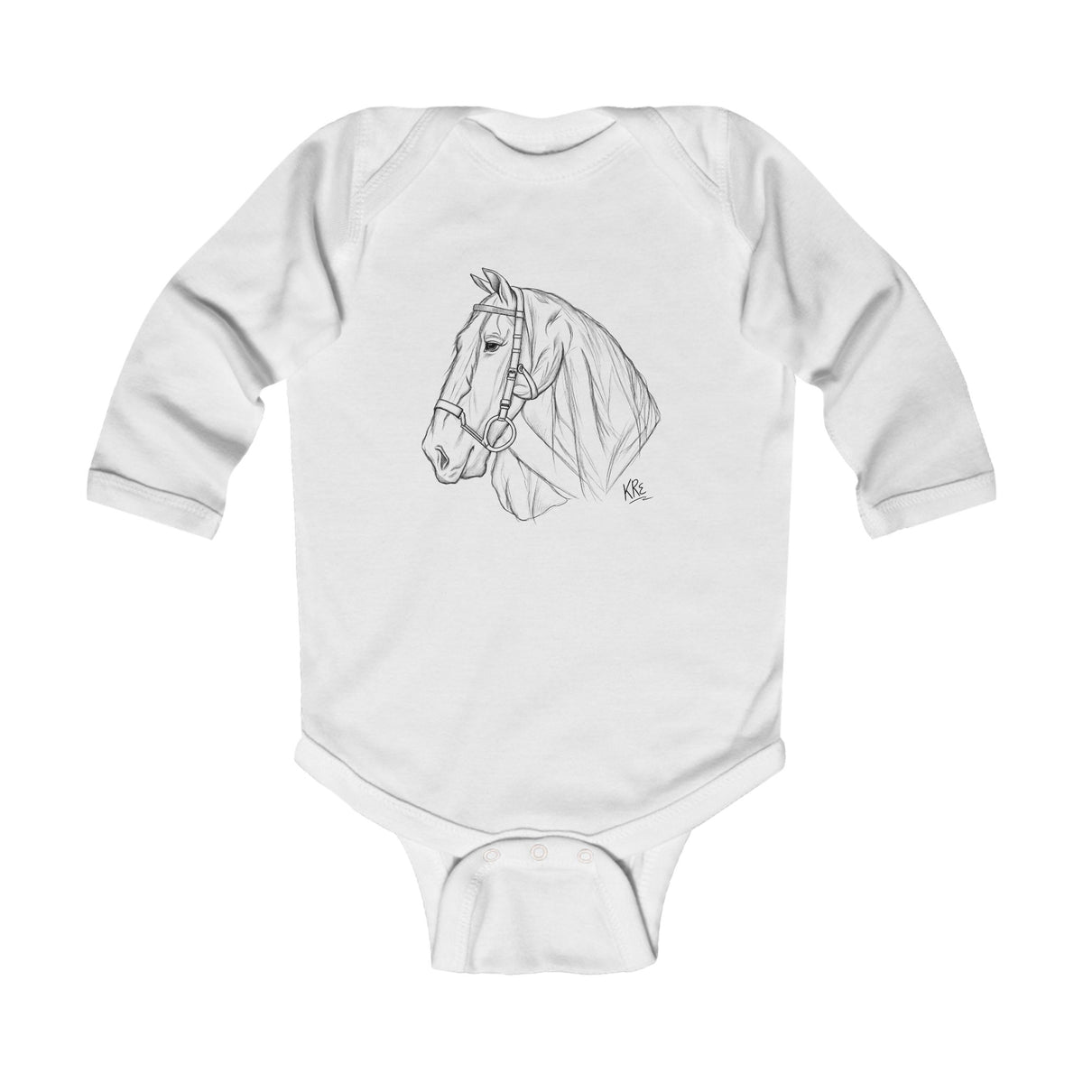 Hand drawn horse Infant Long Sleeve Bodysuit