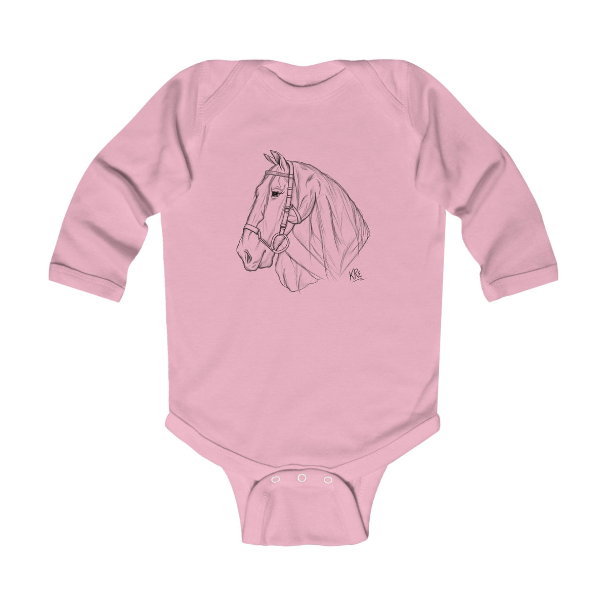 Hand drawn horse Infant Long Sleeve Bodysuit