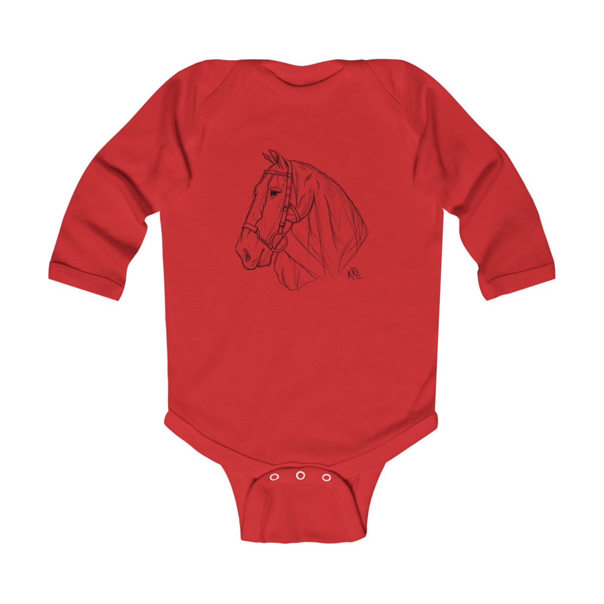 Hand drawn horse Infant Long Sleeve Bodysuit