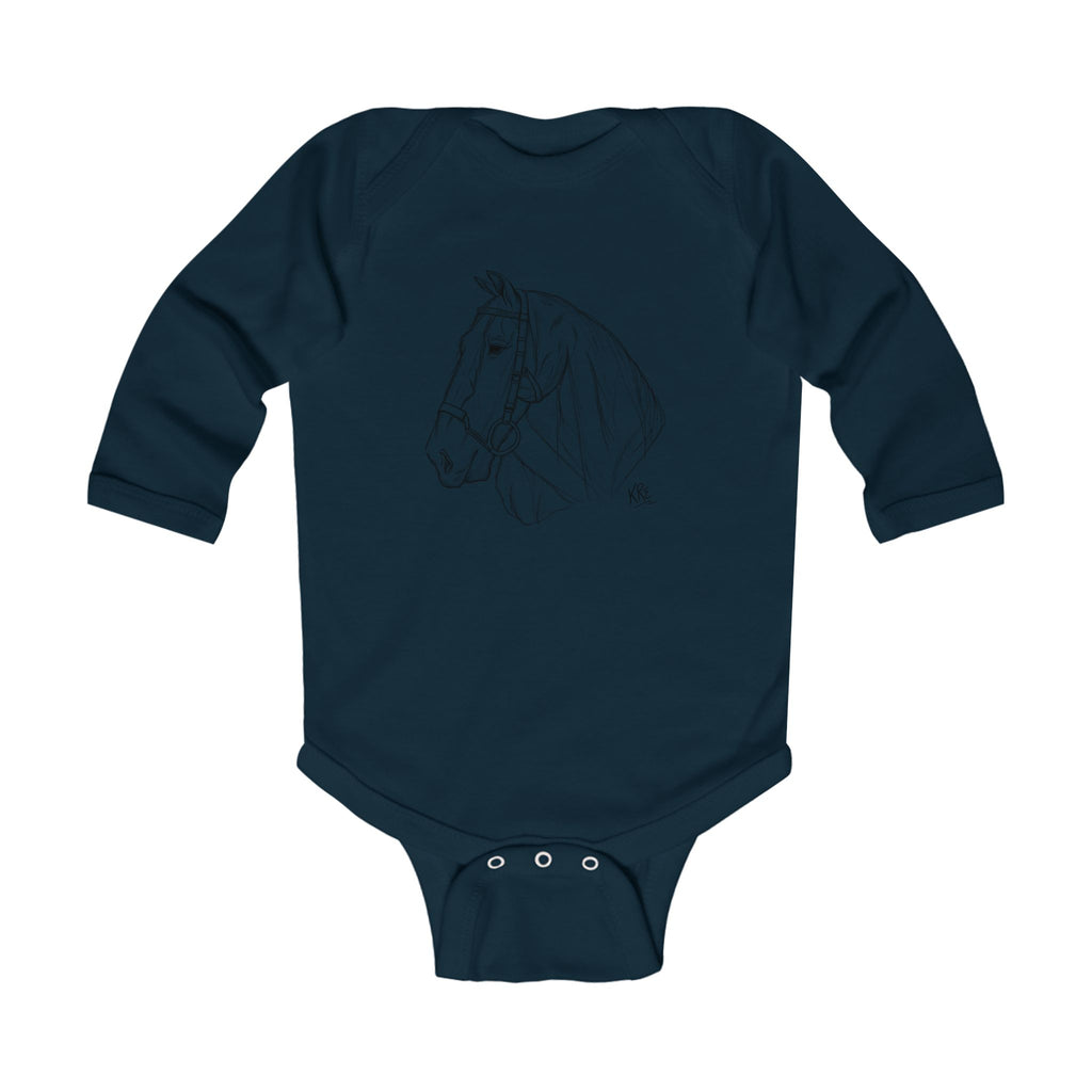 Hand drawn horse Infant Long Sleeve Bodysuit