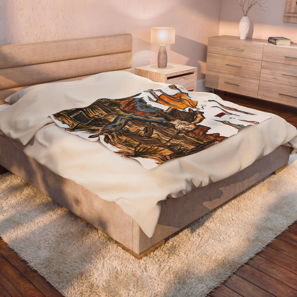 Cowboy serenade plush blanket
