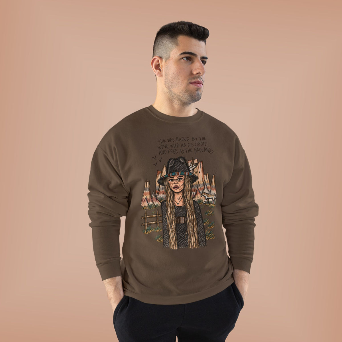 She was as free as the badlands crewneck
