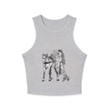 Kiss me cowboy Women's Micro Rib Racer Tank Top