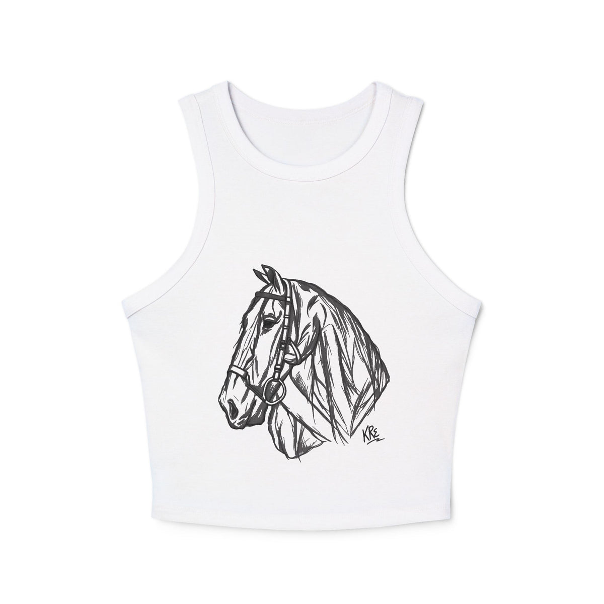 Hand drawn horse Women's Micro Rib Racer Tank Top
