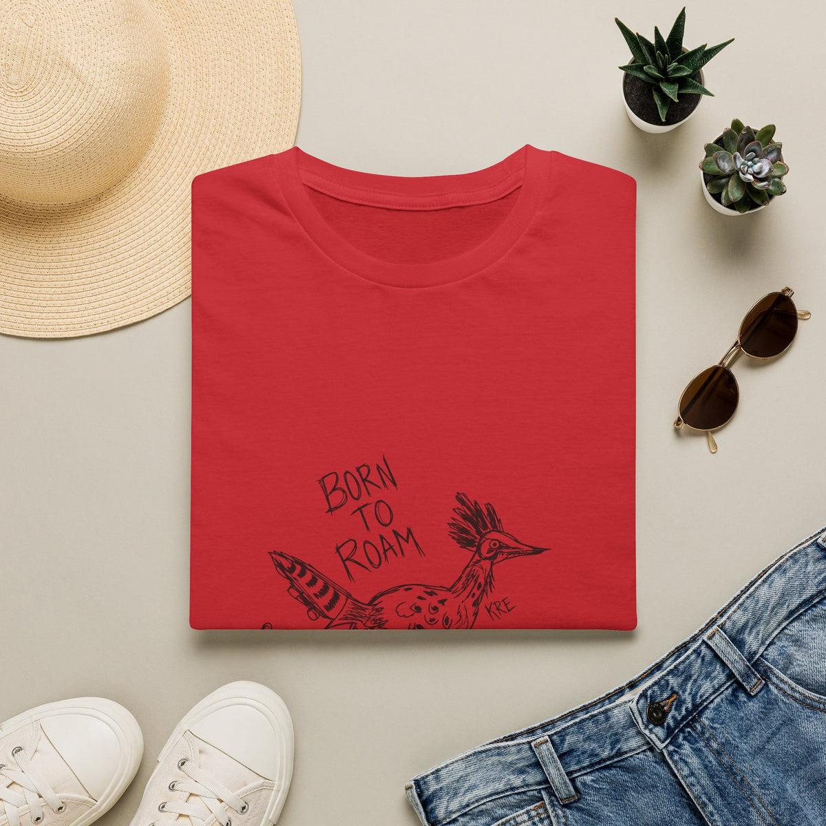 Born to roam roadrunner T-shirt with no color