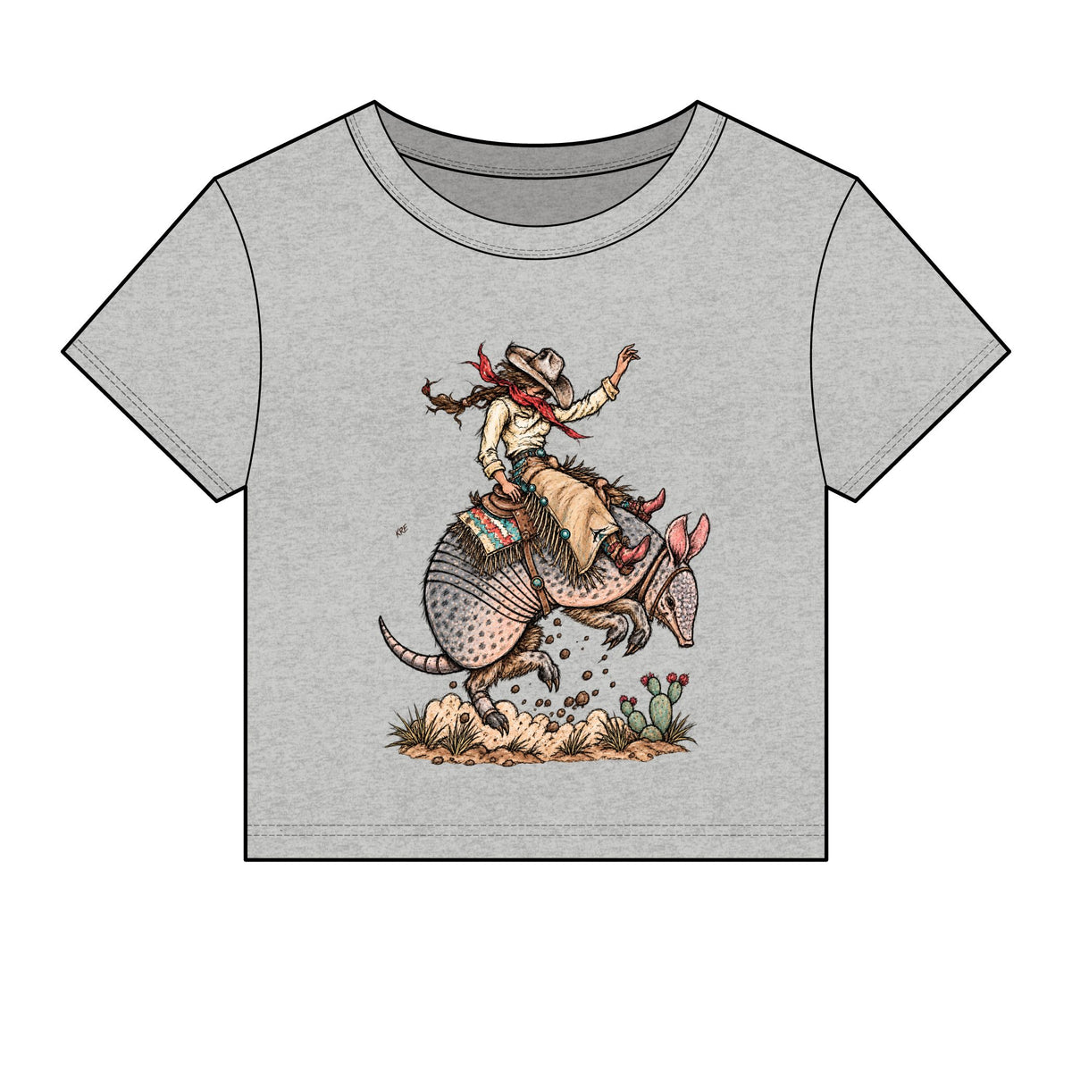 Buckin dillo micro rib baby tee
