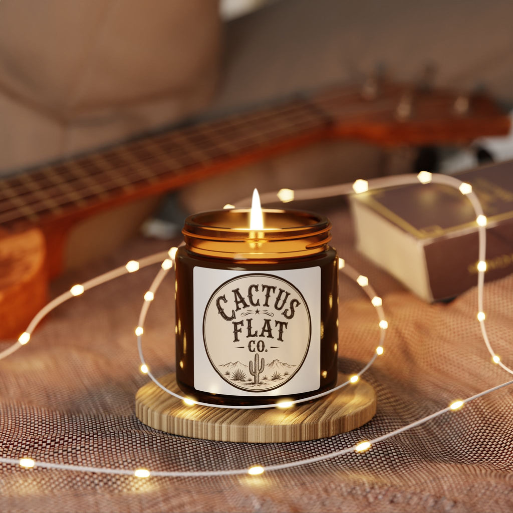 Cactus flat co. Scented Soy Candle (Multi-Size, Amber Jar)