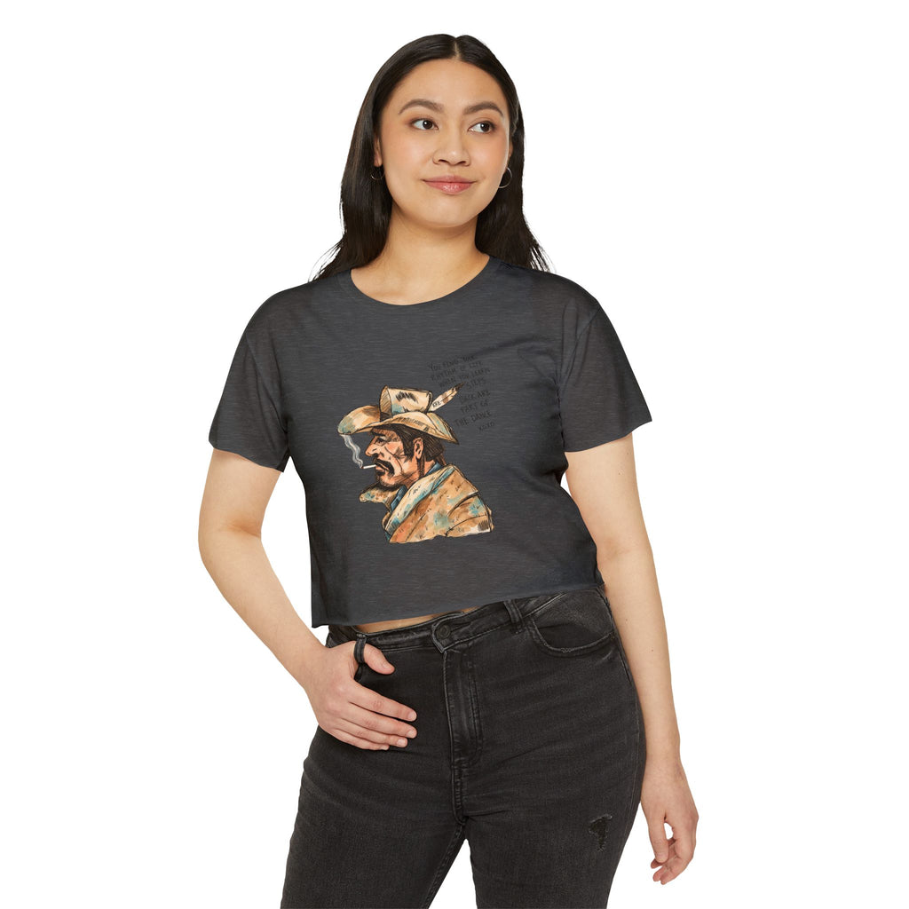 A cowboys word crop top