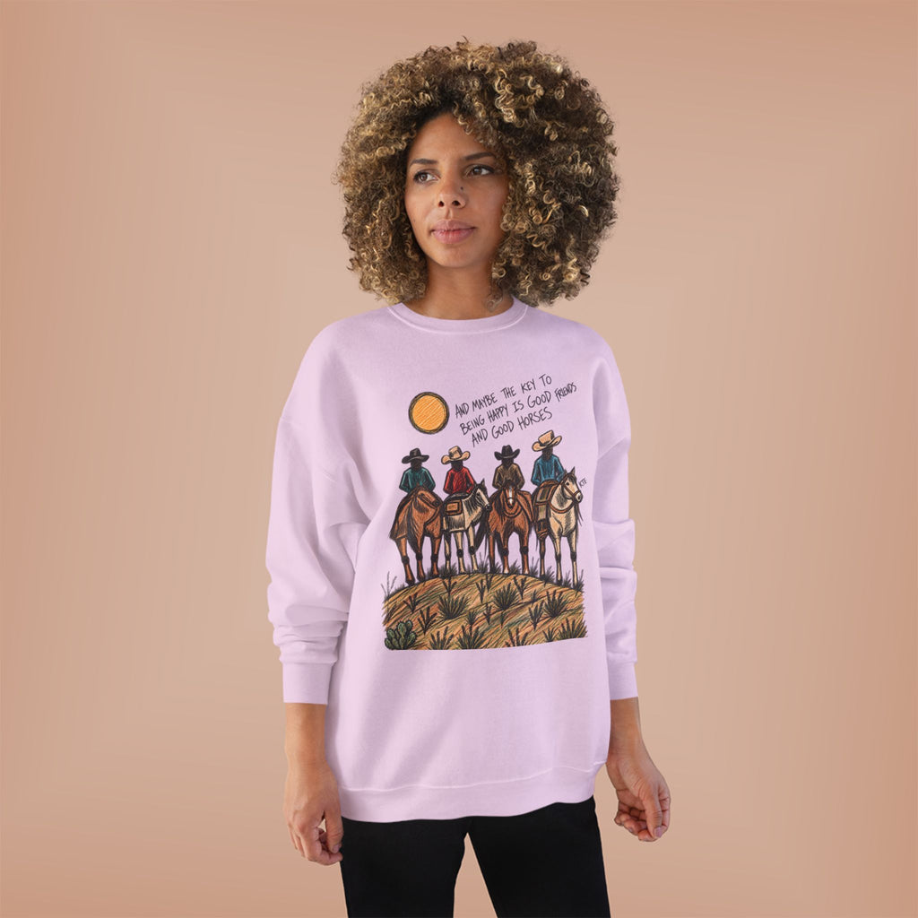 Good friends and good horses crewneck