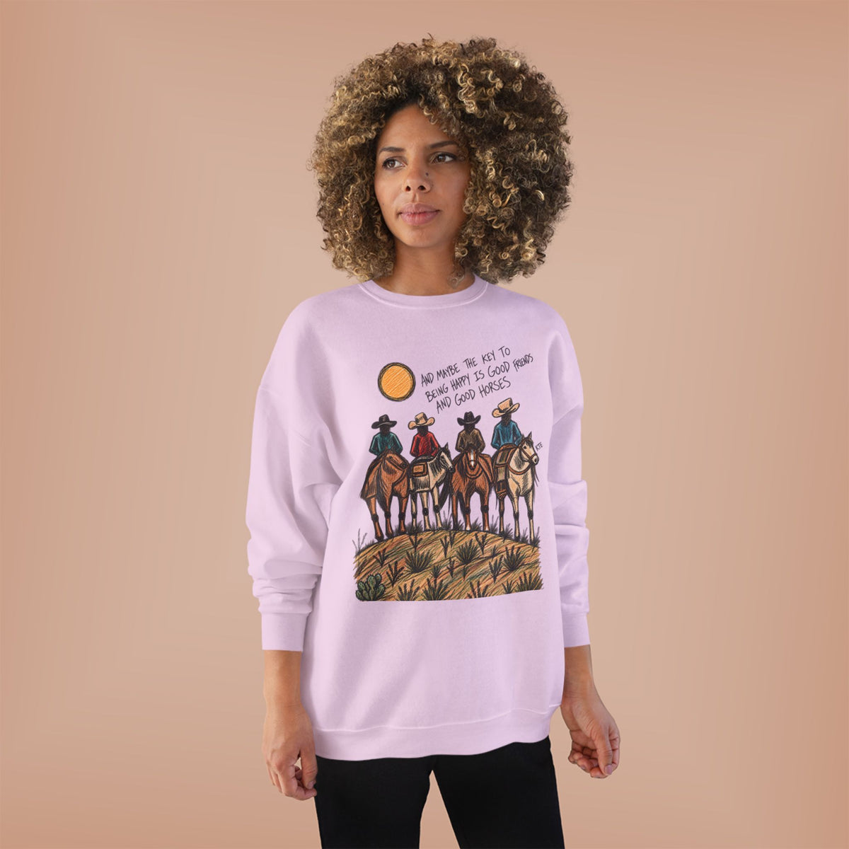Good friends and good horses crewneck
