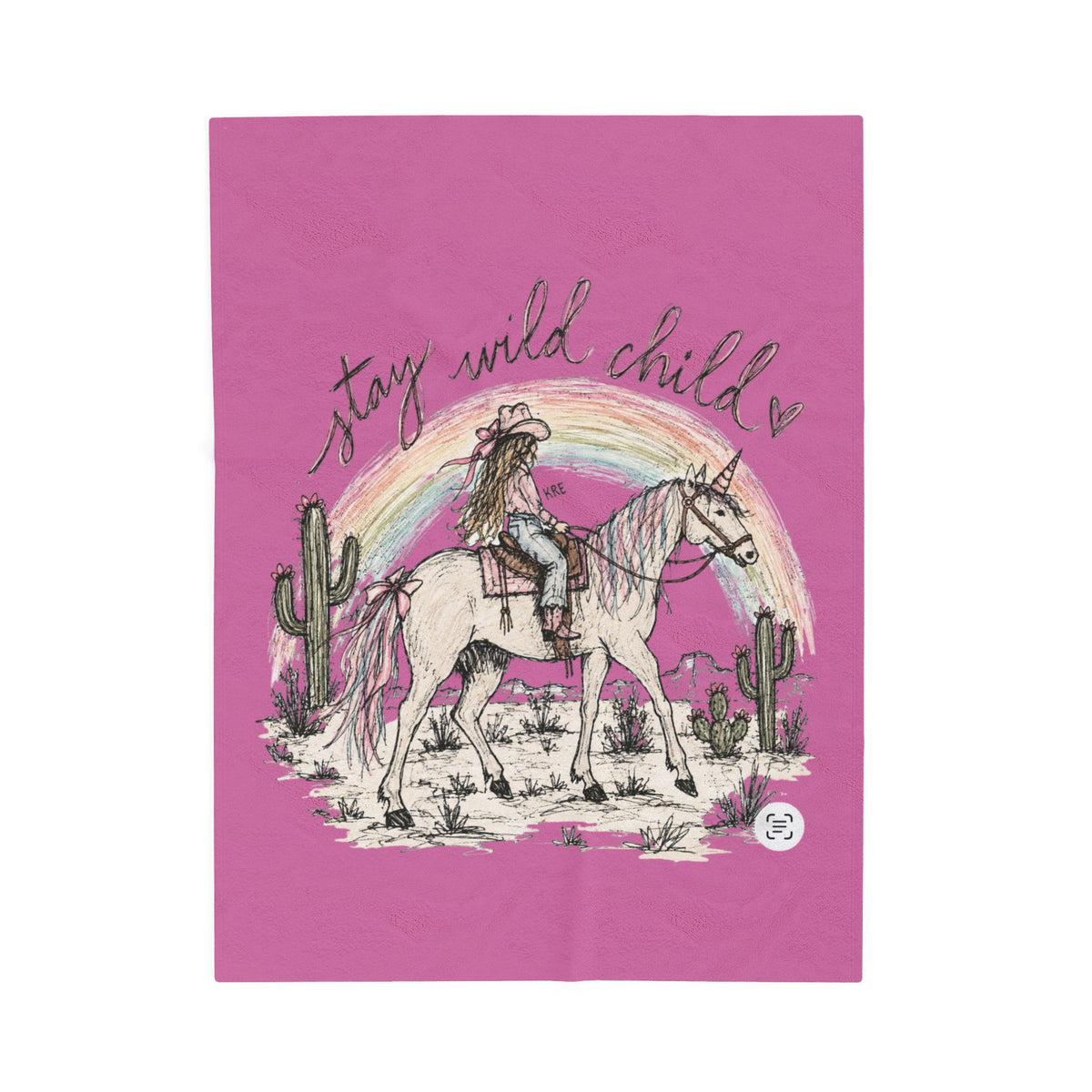 Stay wild child plush blanket