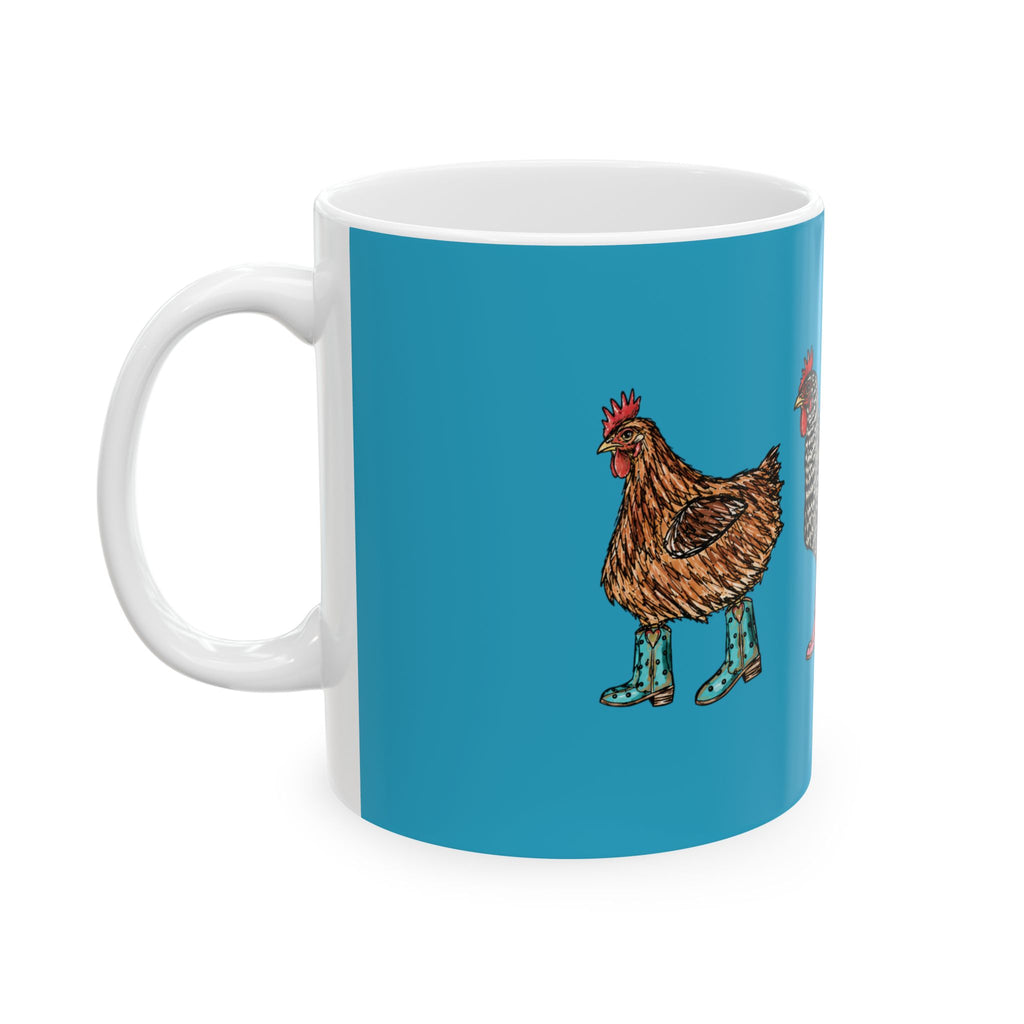 Cowboy chicken mug