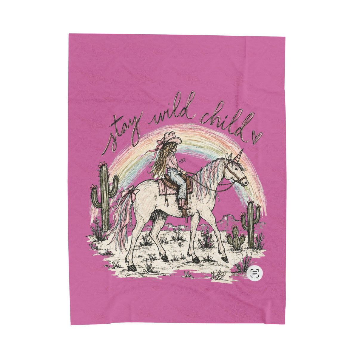 Stay wild child plush blanket